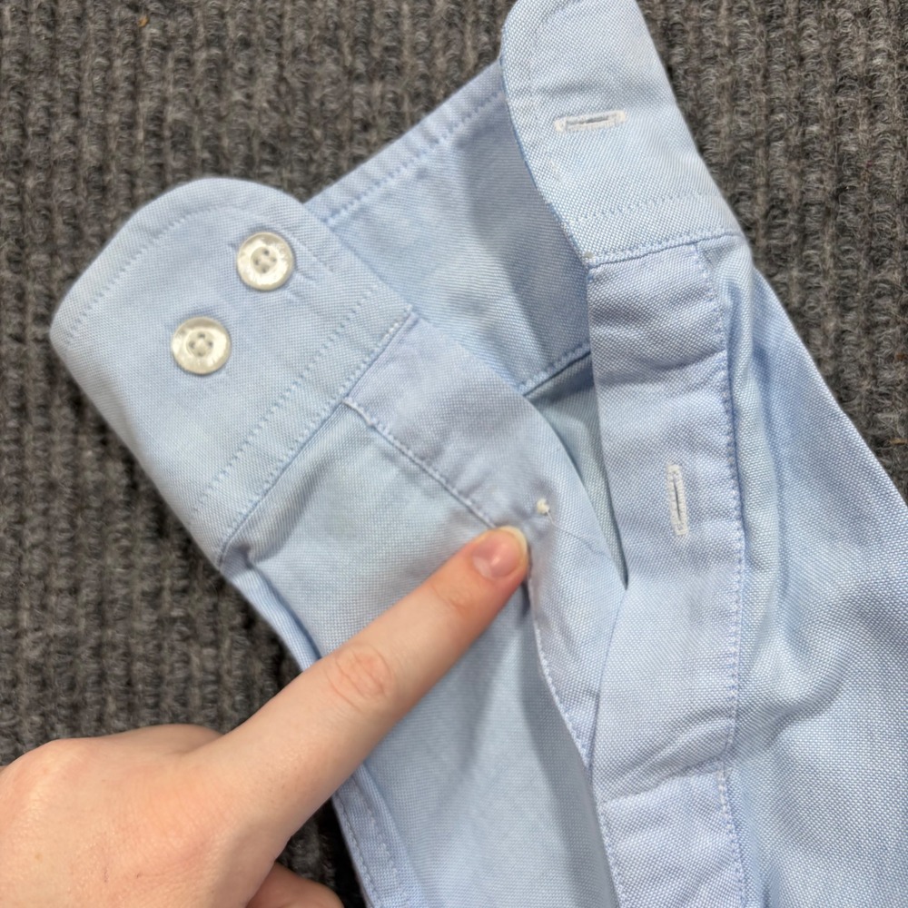 Irvine Park Mens Light Blue Long Sleeve Button Down Oxford Shirt Size 16.5 - Picture 8 of 9
